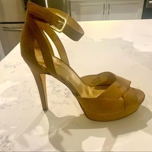 Nine West Peep Toe Suede Ankle Strap Stiletto Heel